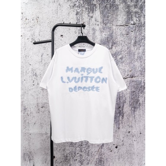 Louis Vuitton short-sleeved crew neck T-shirt with embossed front and back